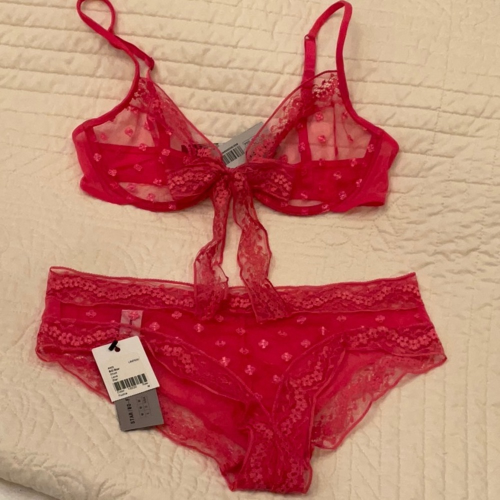 Andres Sarda bra and panties lingerie set NWT M 34C